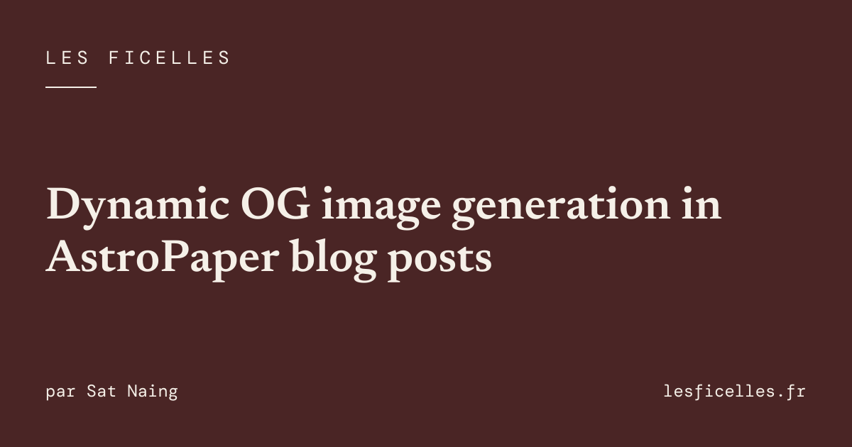 Dynamic OG image generation in AstroPaper blog posts